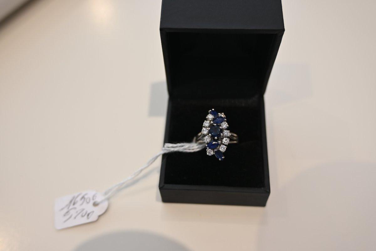 Bague saphir et diamants vers 1970-photo-3