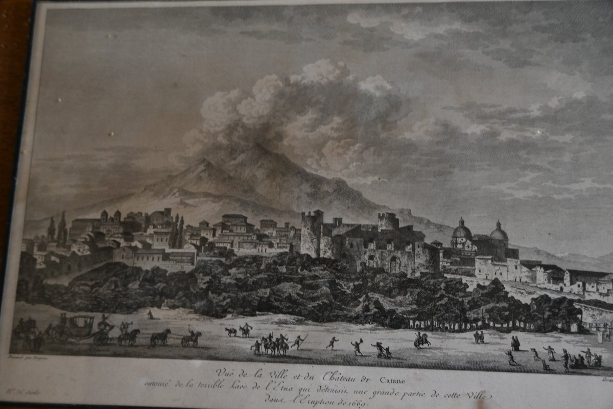 Suite de 6 gravures en noir vue d Italie du XVIII-photo-5