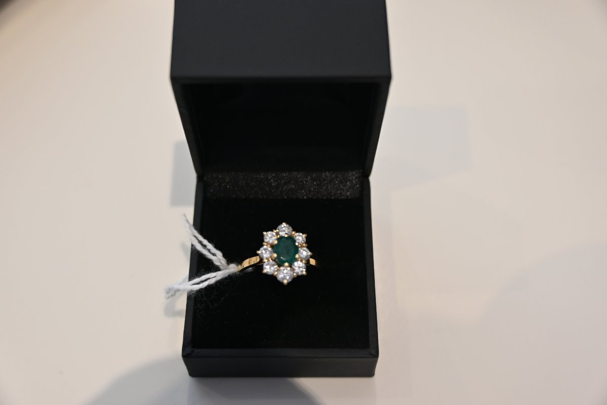 Ring, Gold, Emerald And Diamonds-photo-4