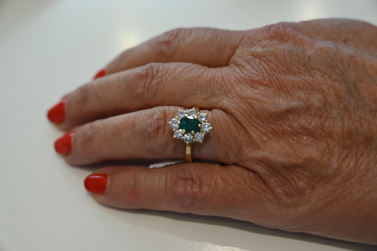 Ring, Gold, Emerald And Diamonds-photo-6
