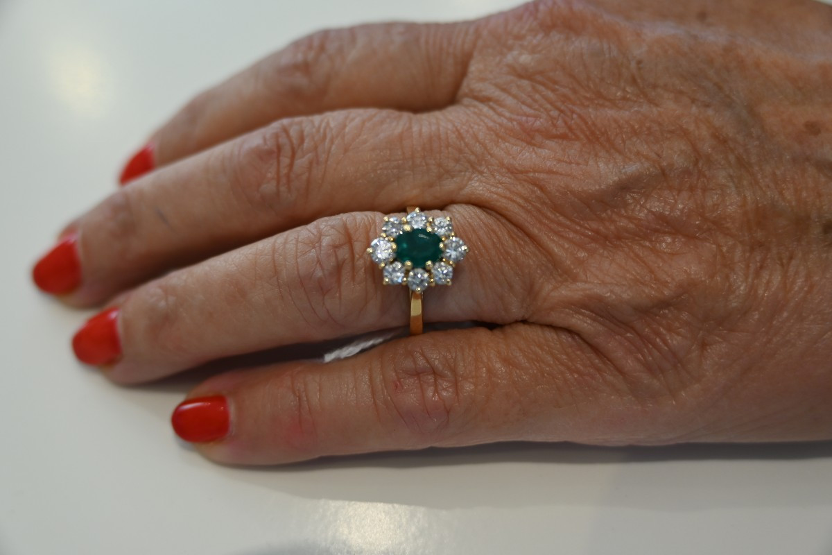Ring, Gold, Emerald And Diamonds
