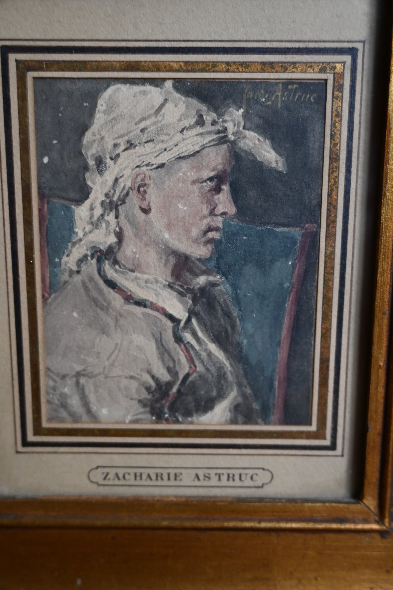 Zacharie Astruc , dessin homme au bonnet -photo-2