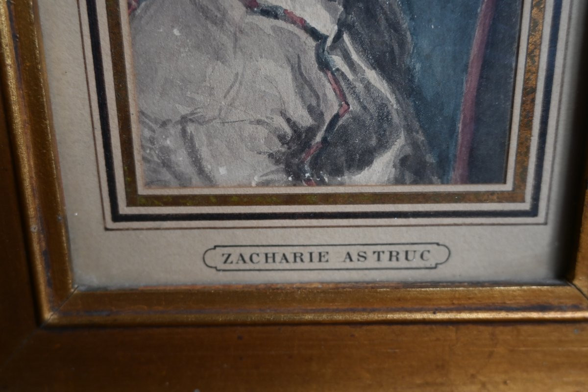 Zacharie Astruc , dessin homme au bonnet -photo-4