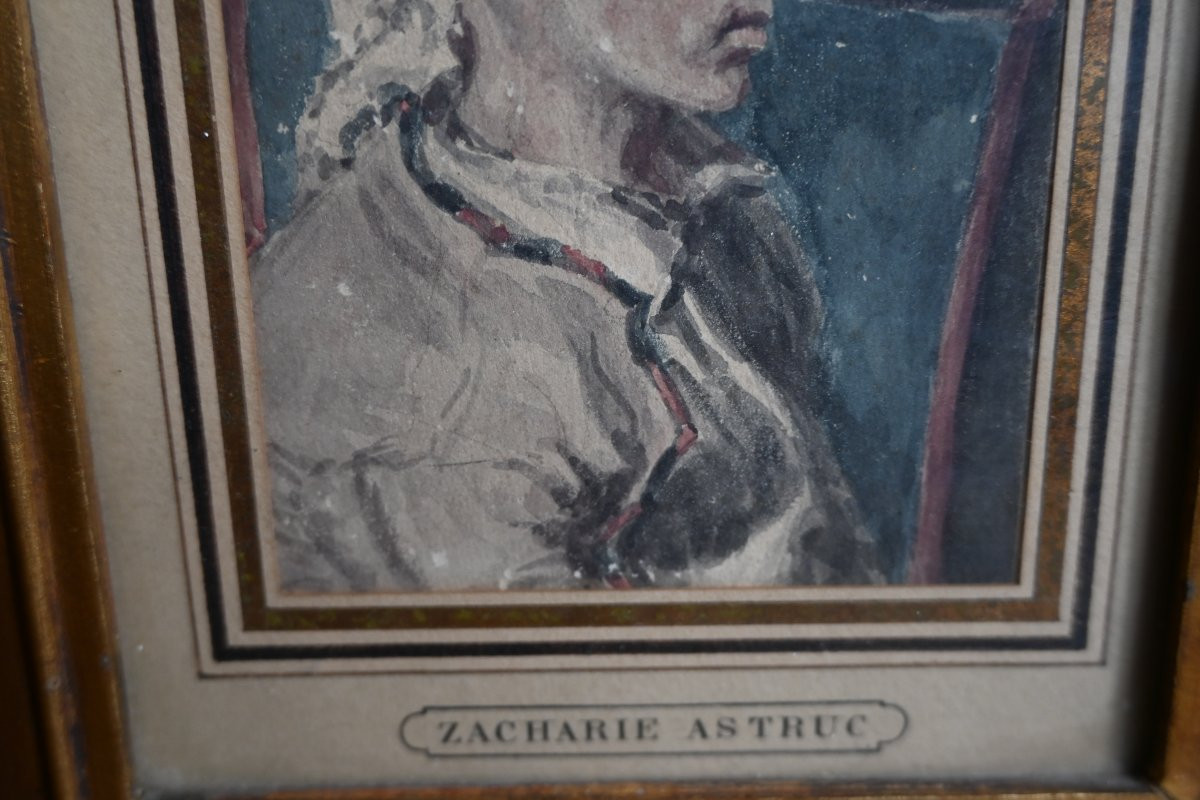Zacharie Astruc , dessin homme au bonnet -photo-1