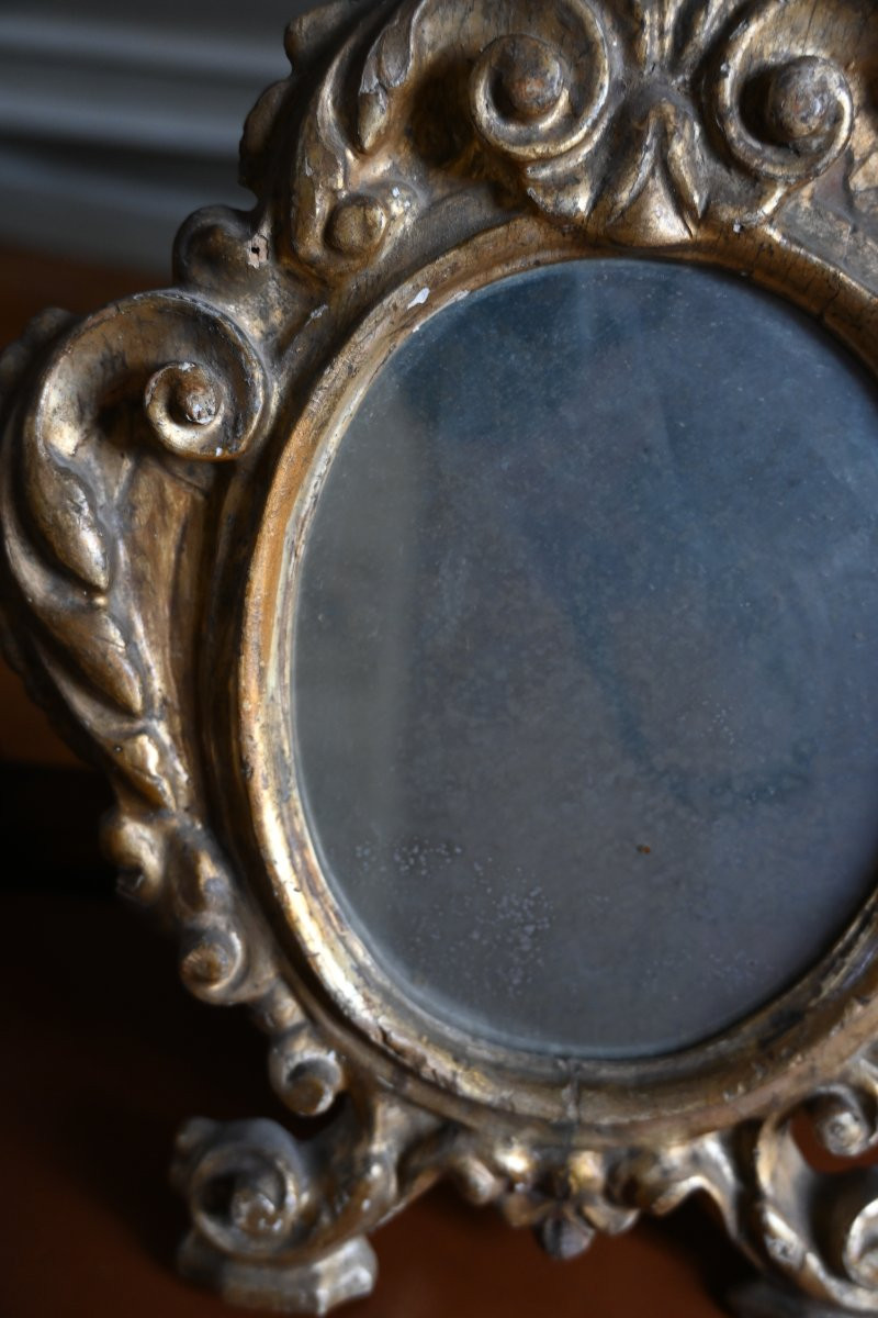 Petit miroir bois doré du XVIII-photo-2