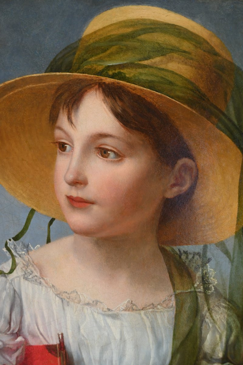 Césarine Davin-mirvault, Rare Portrait Of A Young Girl From The 19th Century-photo-7