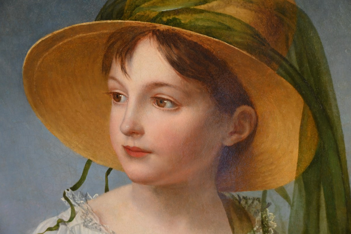 Césarine Davin-mirvault, Rare Portrait Of A Young Girl From The 19th Century-photo-8