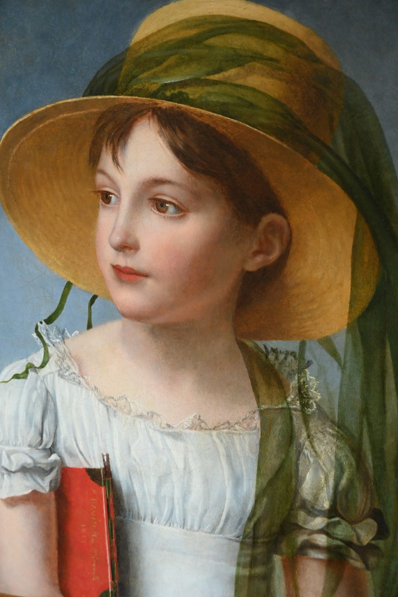 Césarine Davin-mirvault, Rare Portrait Of A Young Girl From The 19th Century