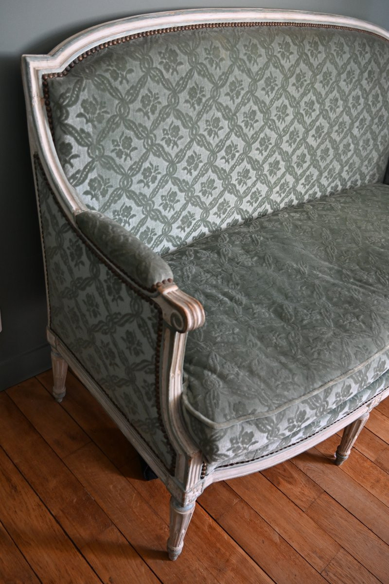 Living Room, Pair Of Armchairs Stamped By Jean, And Louis XVI Period Sofa-photo-2