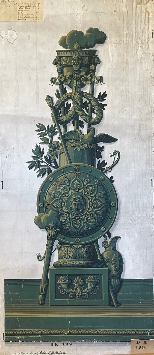 Zuber, Pair Of Wallpaper Panels, Neoclassical Decor 19th Century