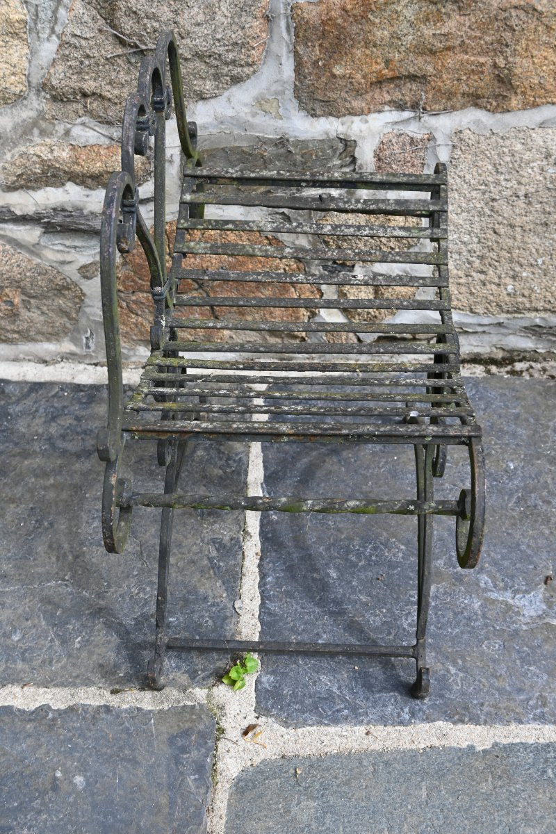 Paire de tabourest de forme  curule en fer XX-photo-2