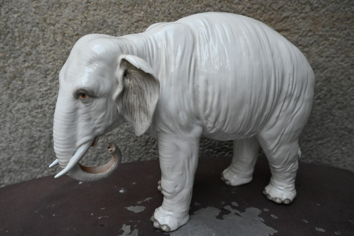 Saxon Porcelain Elephant, Probably Samson