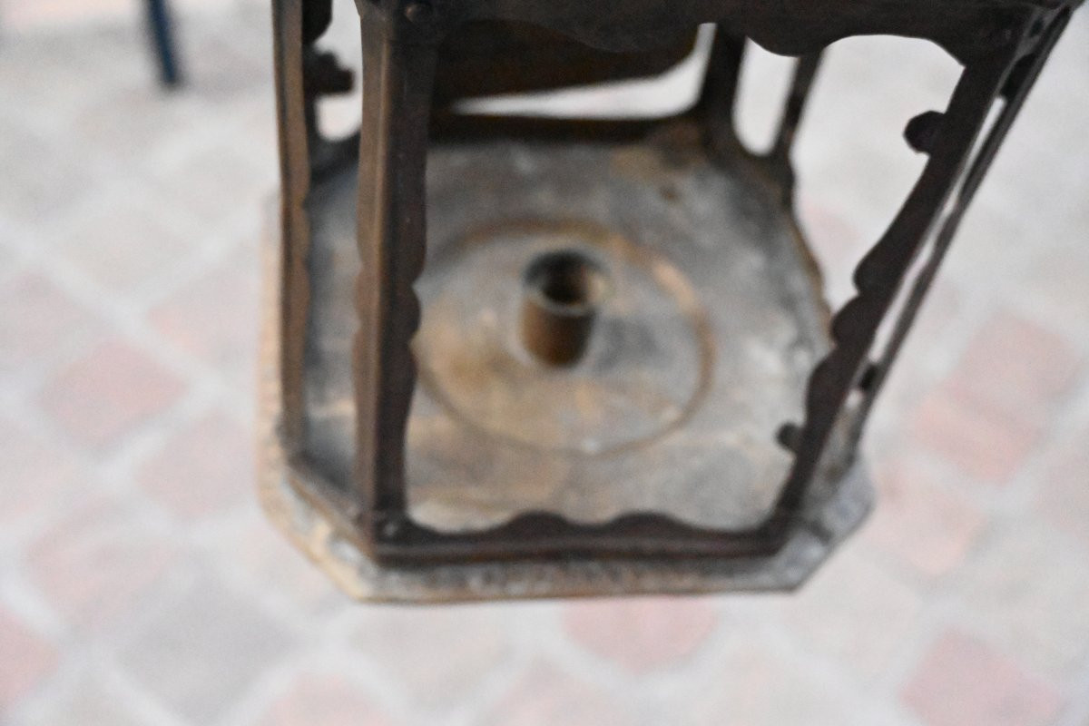 Rare 18th Century Embossed Brass Hand Lantern-photo-7