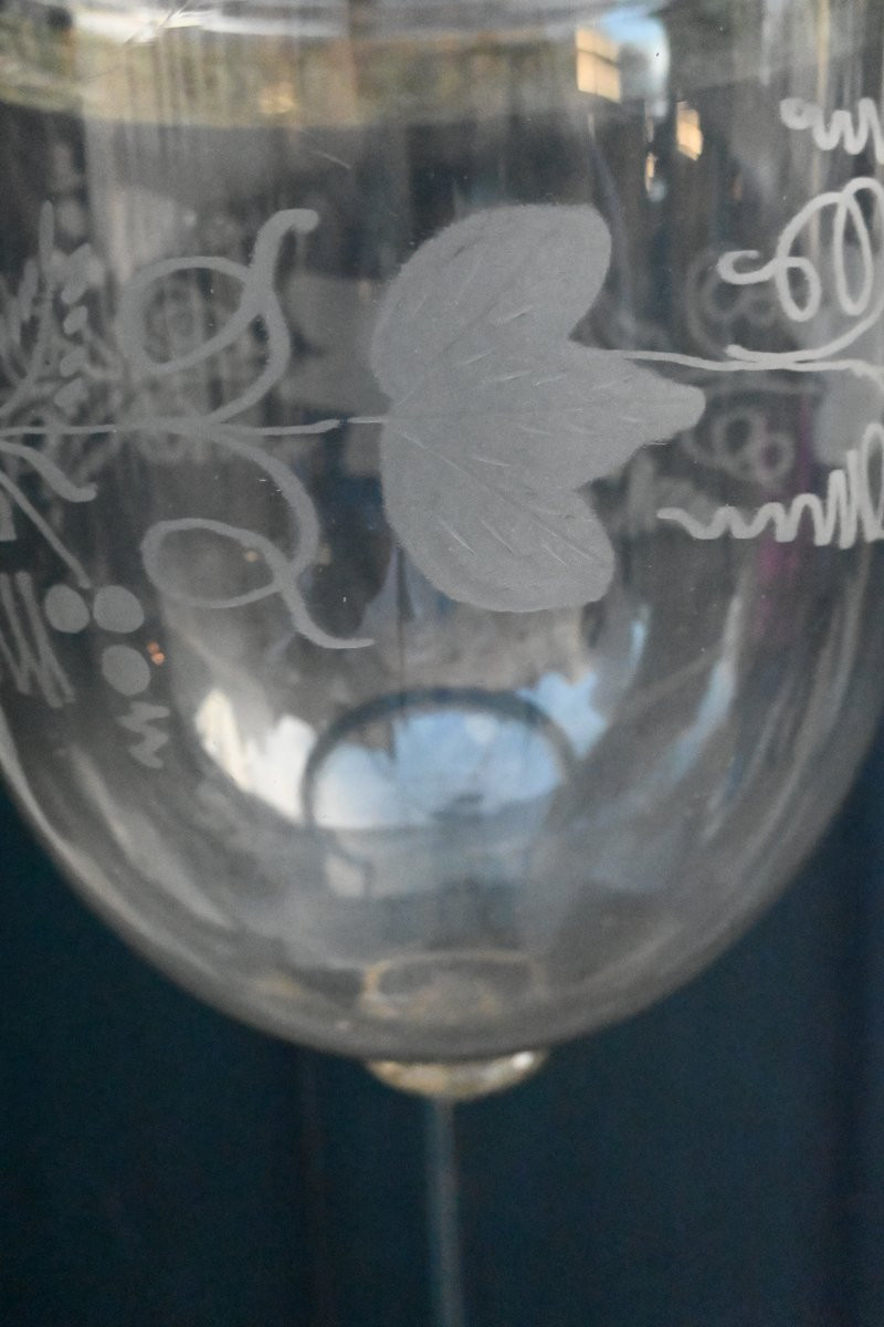 Lanterne cloche en verre soufflé d époque XIX , néoclassique-photo-5