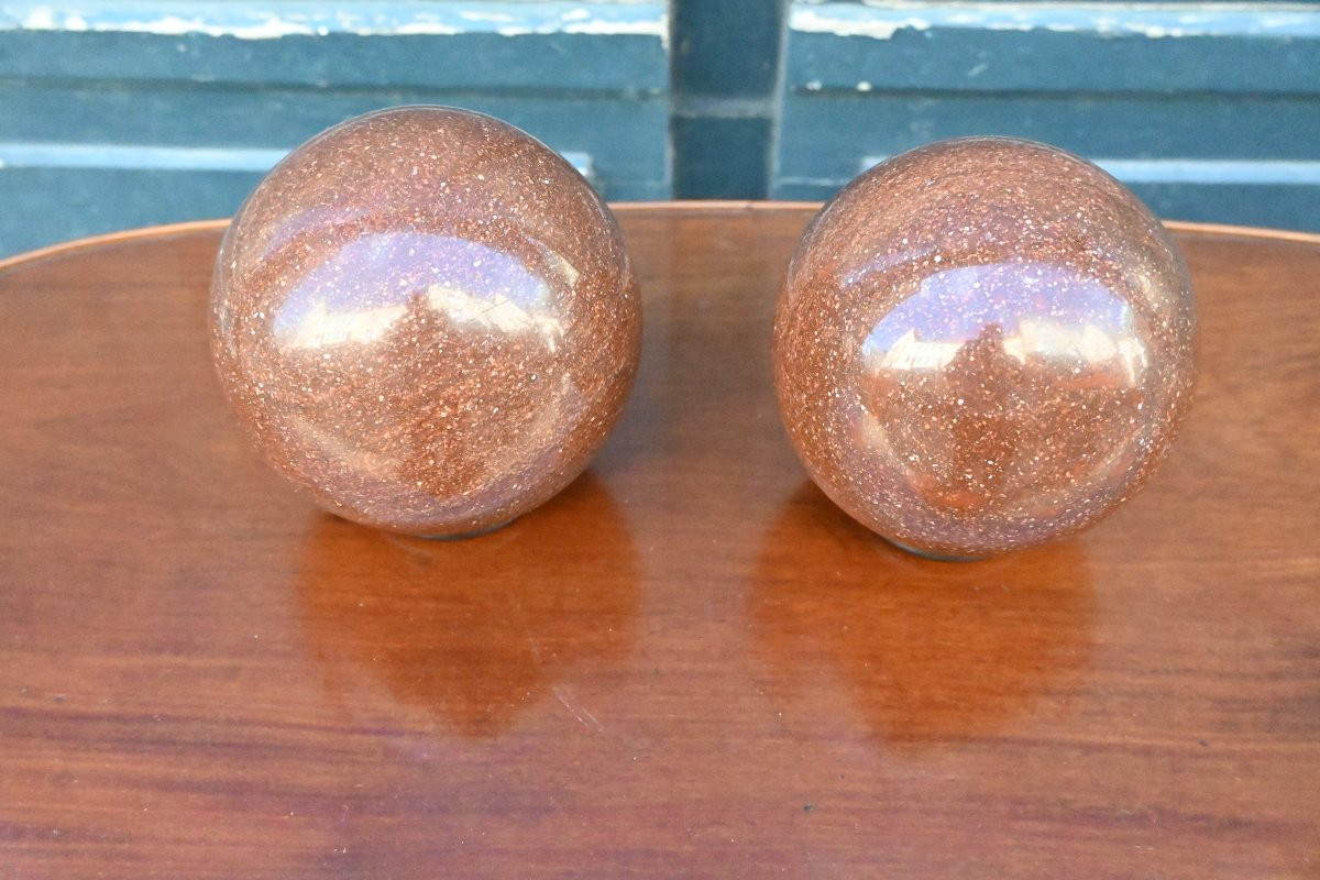 Pair Of Porphyry Spheres From Sweden-photo-2