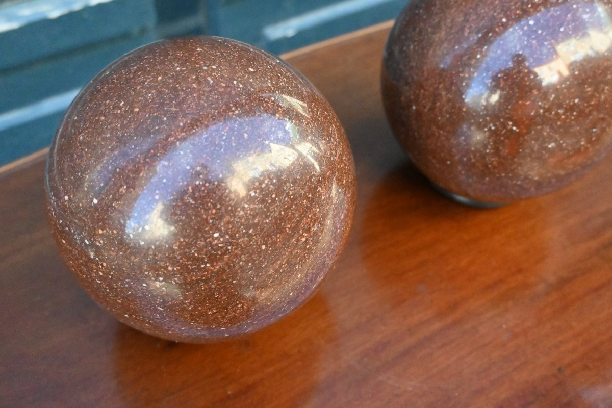 Pair Of Porphyry Spheres From Sweden-photo-3