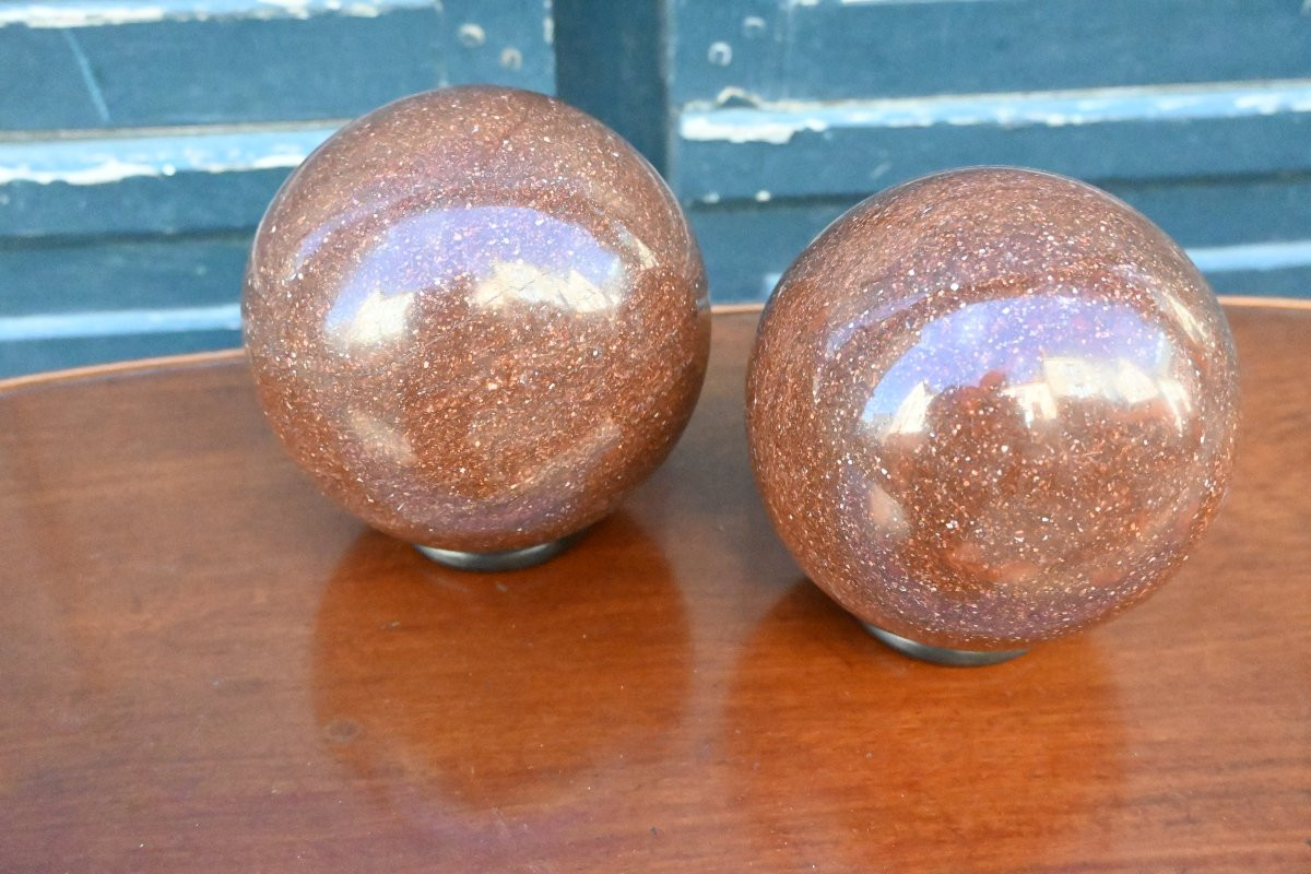 Pair Of Porphyry Spheres From Sweden-photo-4