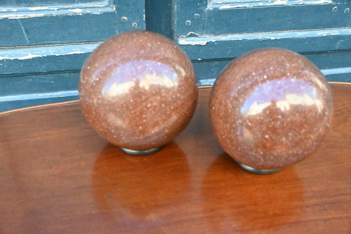 Pair Of Porphyry Spheres From Sweden-photo-4