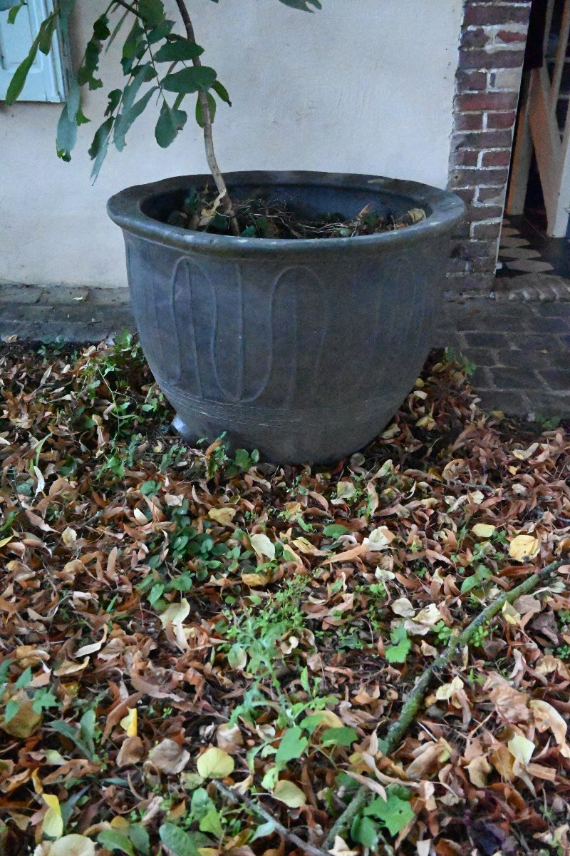 Large And Rare Washing Machine Or Ponne, Bujadier In Glazed Earthenware XIX-photo-4