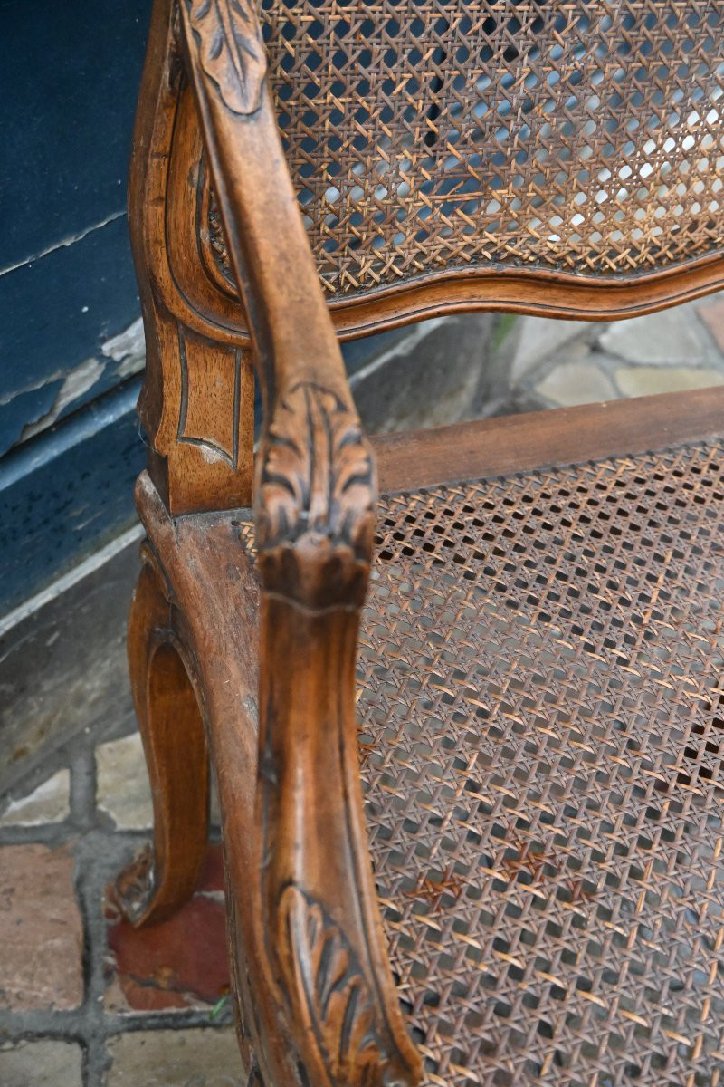 Paire de fauteuils cannés de style Regence-photo-4