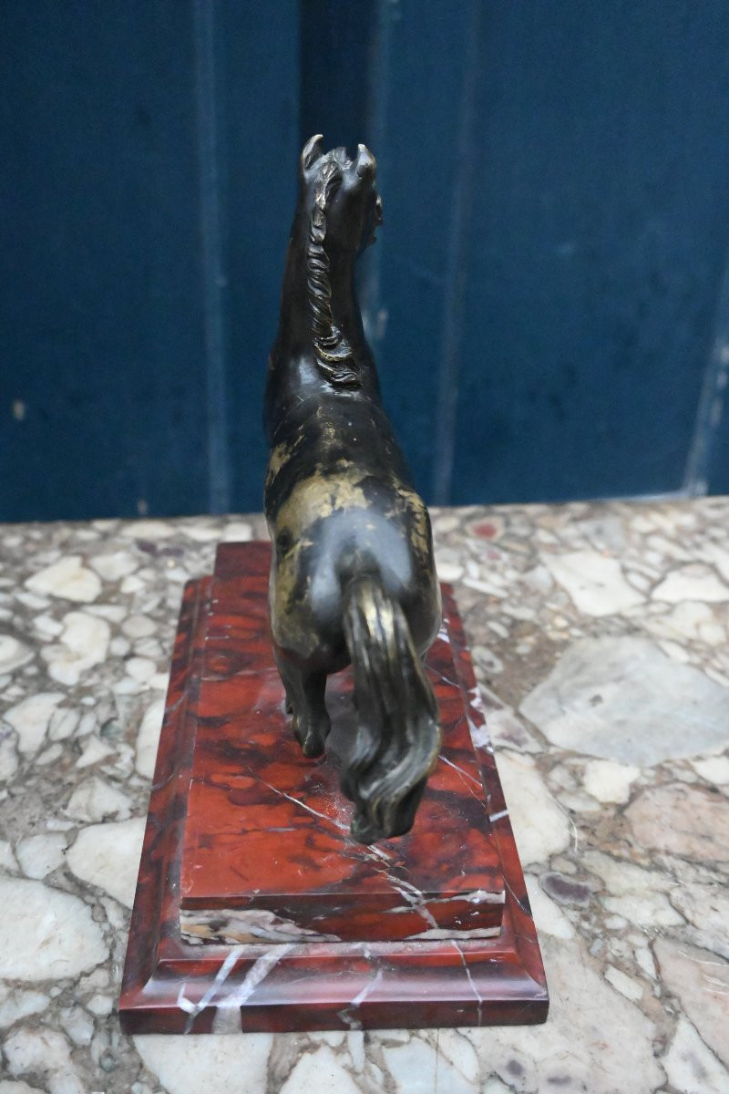 Cheval cabré en bronze , école italienne du XVIII-photo-1