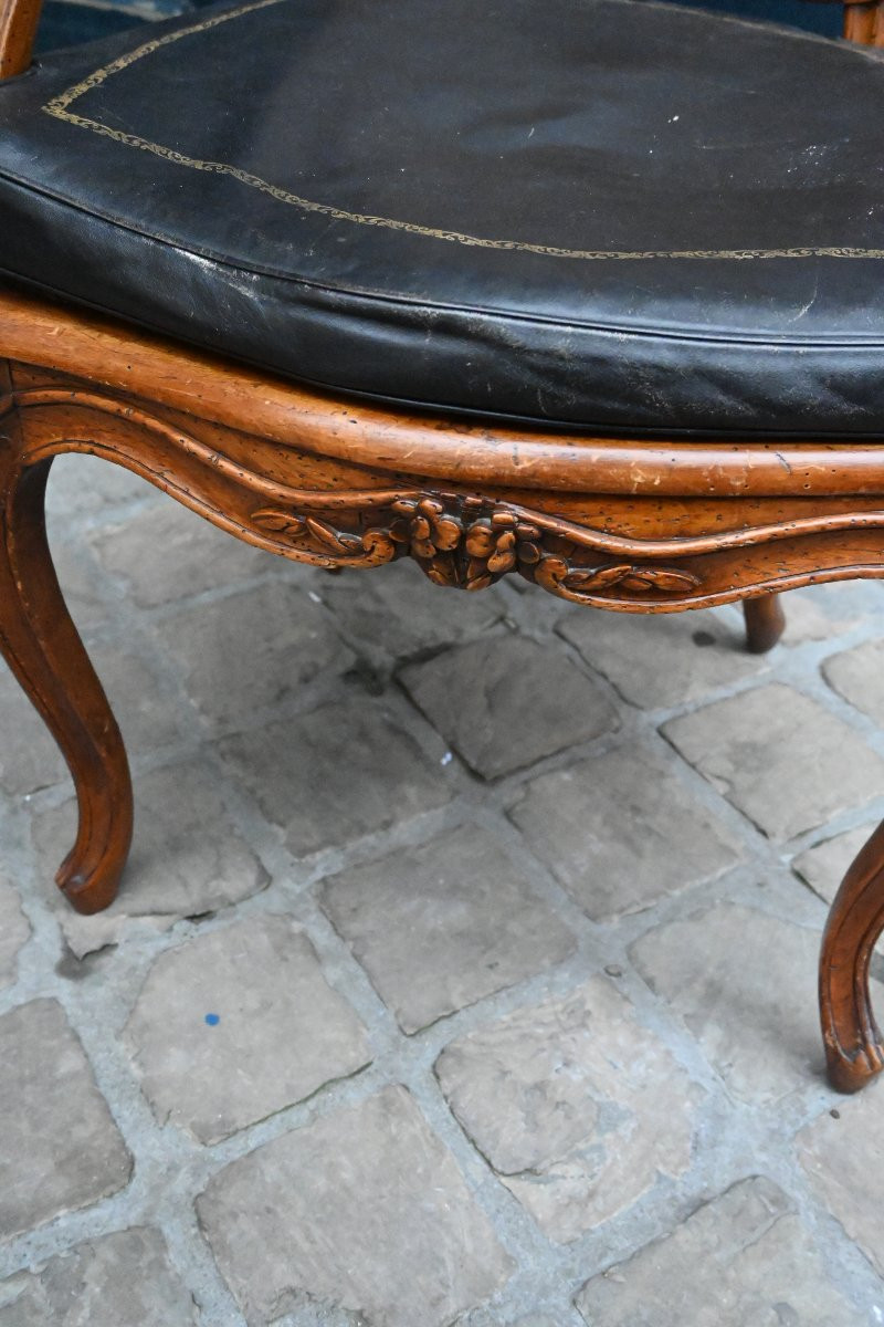 Fauteuil de bureau d époque Louis XV estampillé  -photo-3