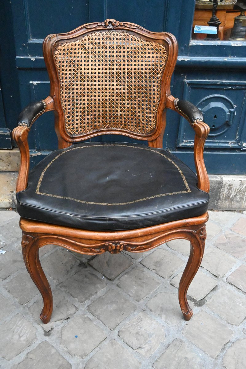 Fauteuil de bureau d époque Louis XV estampillé  -photo-1