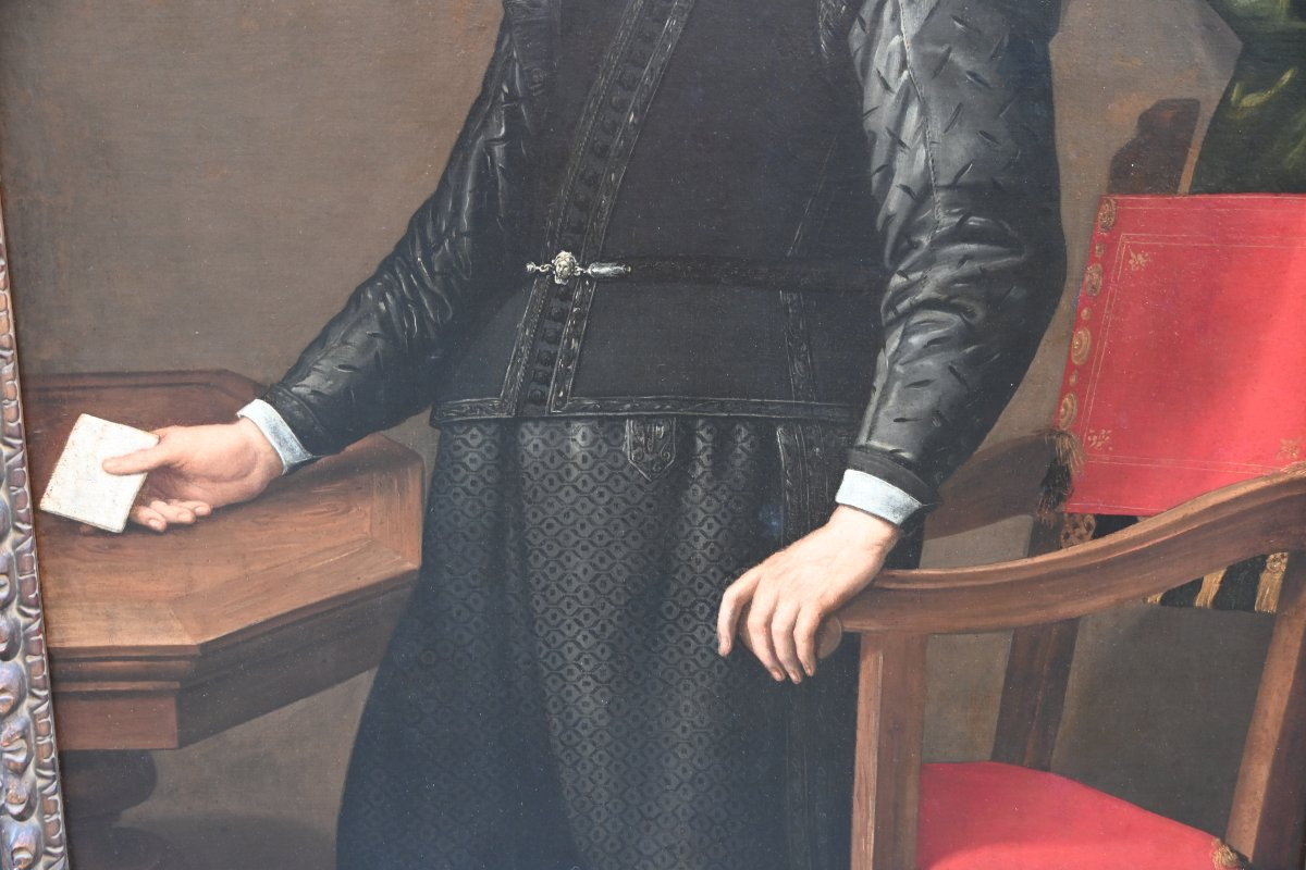 Important et rare  portrait en pied par Sofonisba Anguissola , XVII  Italien-photo-5