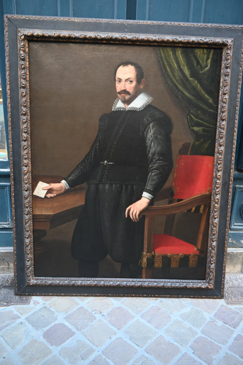Important et rare  portrait en pied par Sofonisba Anguissola , XVII  Italien-photo-6