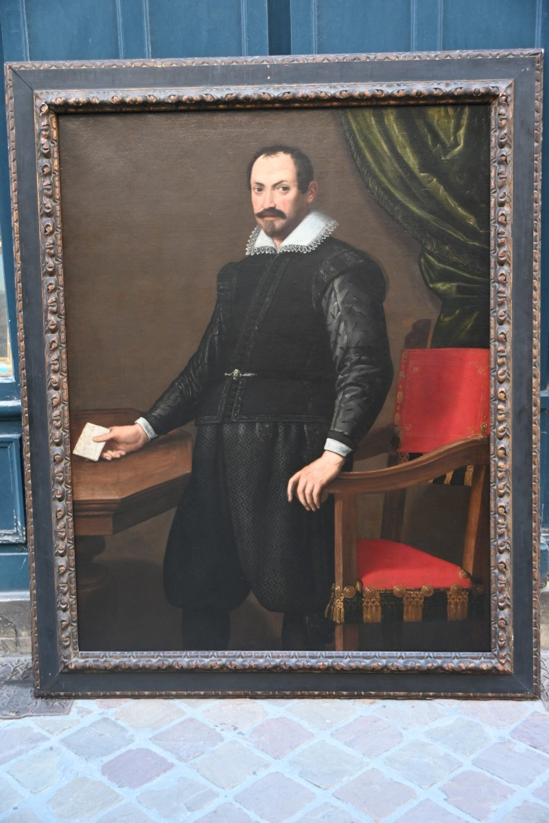 Important et rare  portrait en pied par Sofonisba Anguissola , XVII  Italien