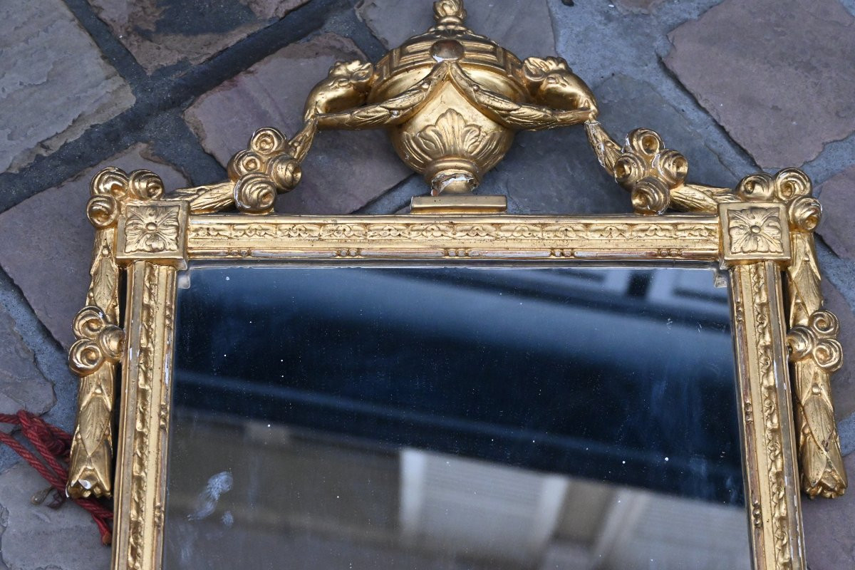 Louis XVI Period Gilded Wood Mirror, Sweden, 18th Century-photo-3