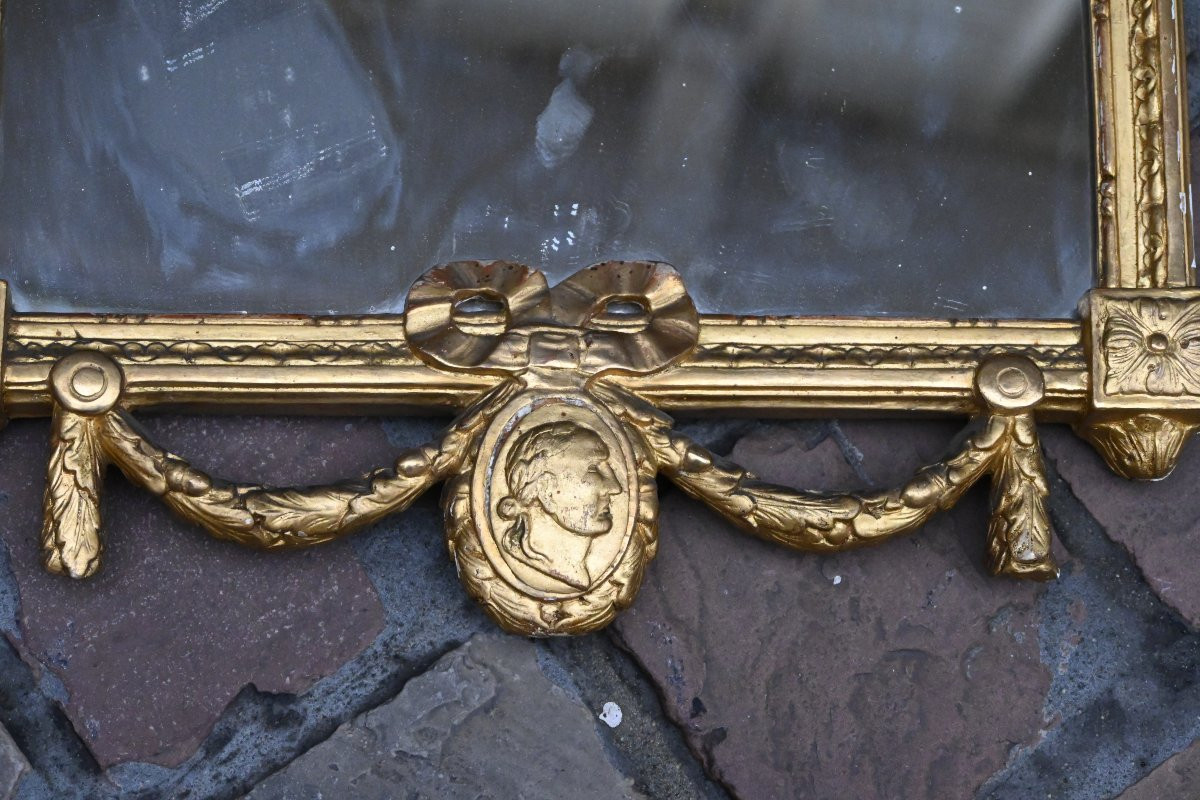 Louis XVI Period Gilded Wood Mirror, Sweden, 18th Century-photo-2