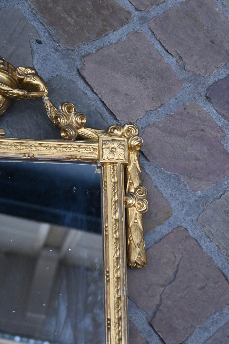 Louis XVI Period Gilded Wood Mirror, Sweden, 18th Century-photo-4