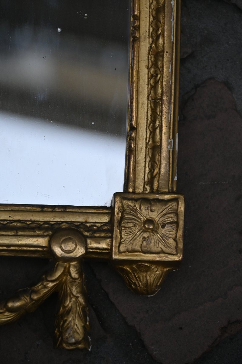 Louis XVI Period Gilded Wood Mirror, Sweden, 18th Century-photo-5