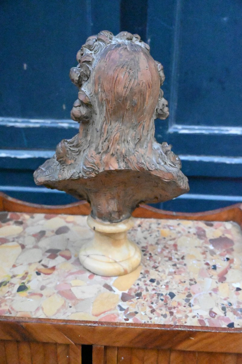 Buste d enfant , Louis XV enfant , terre cuite signée de Cian  style XVIII-photo-1