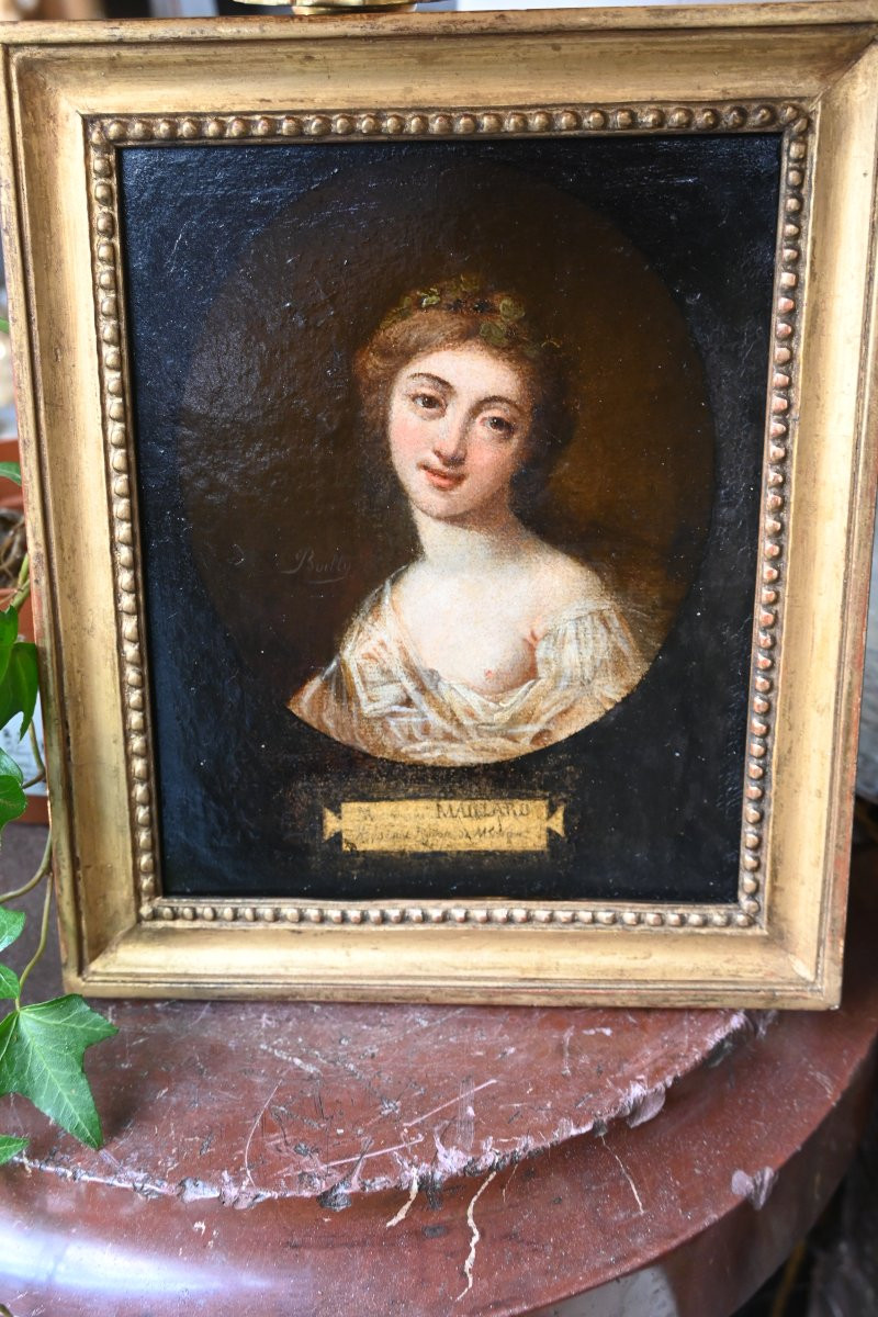 portrait de Mademoselle Maillard , actrice , école du XVIII-photo-3