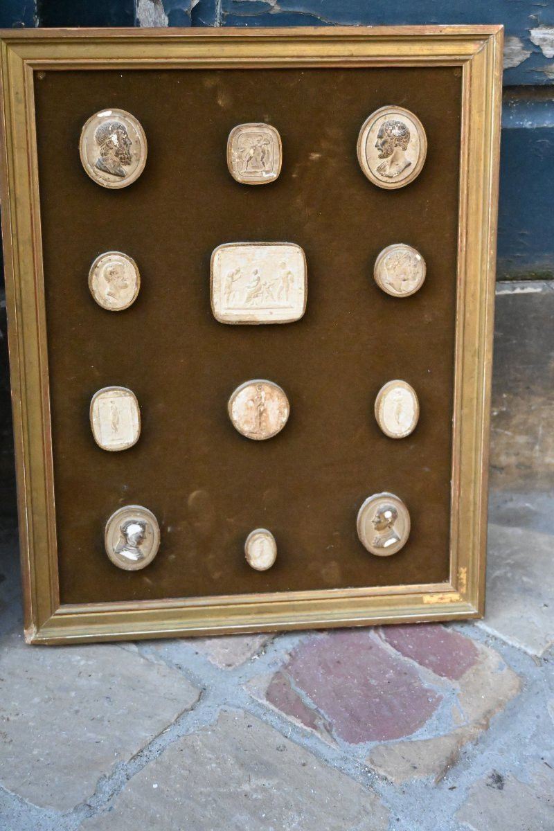 Souvenirs Of The Grand Tour, Set Of 19th Century Stamps-photo-3