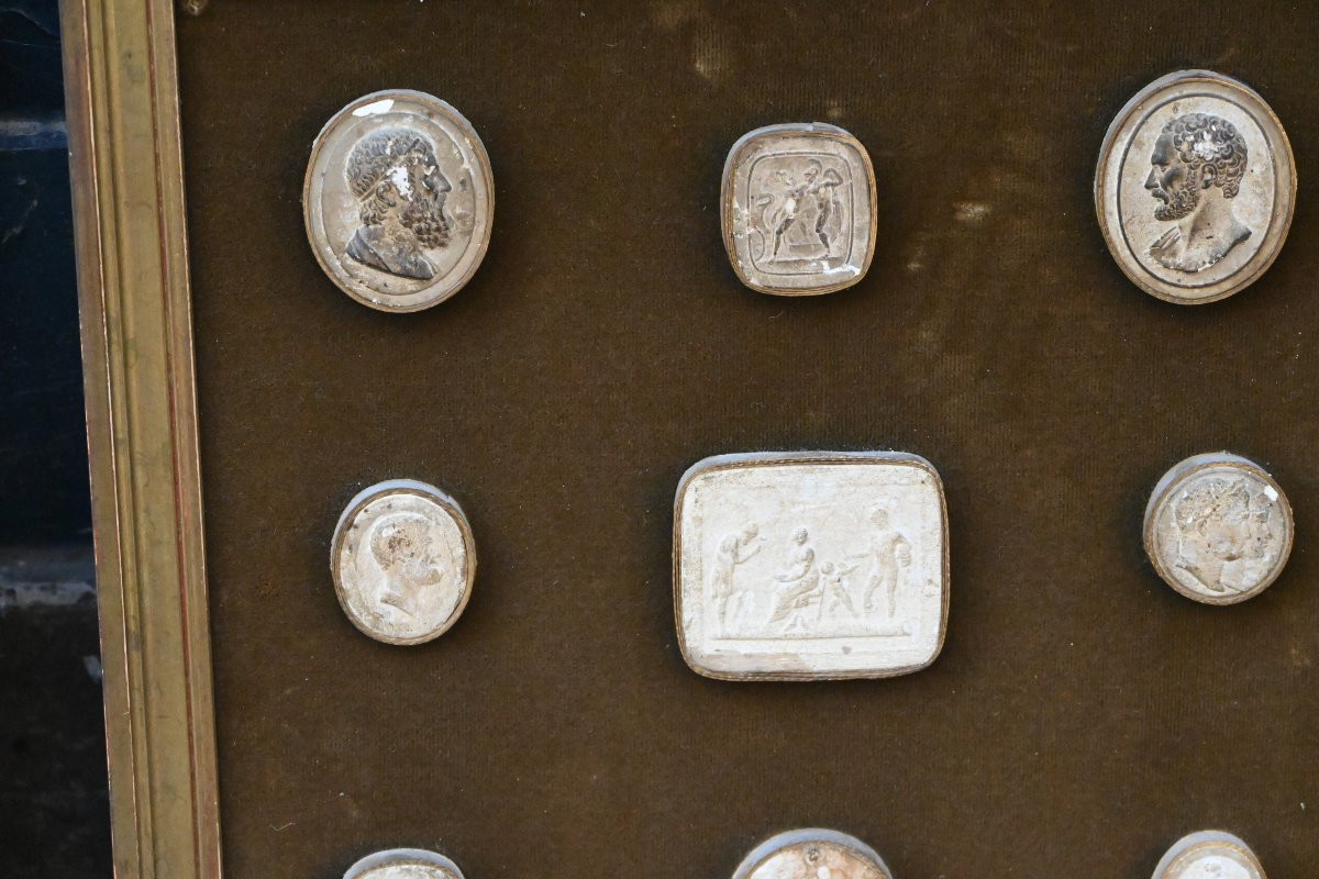 Souvenirs Of The Grand Tour, Set Of 19th Century Stamps-photo-2