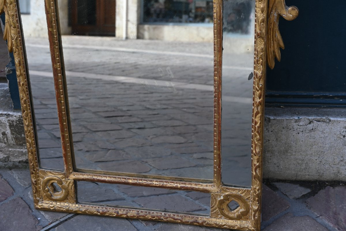Glace en bois doré d époque Regence du XVIII Sud de la France , comté de Nice-photo-2