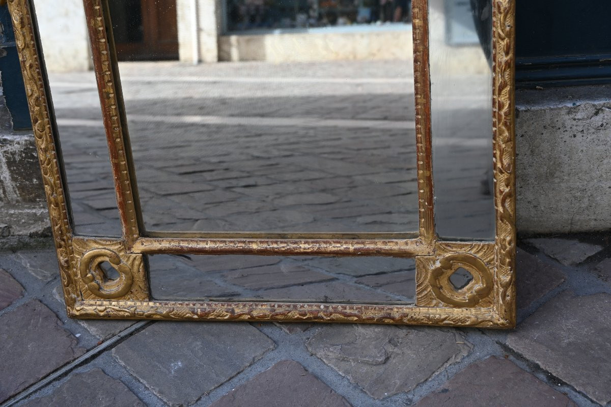 Glace en bois doré d époque Regence du XVIII Sud de la France , comté de Nice-photo-3