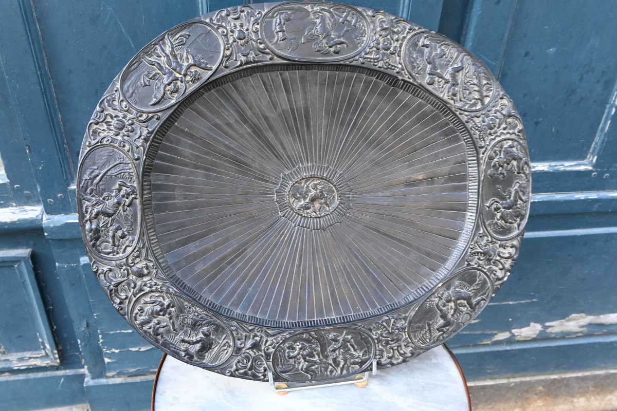 Large Black Ceramic Dish Grand Tour, Italy From The 19th Century, Antique Style-photo-4