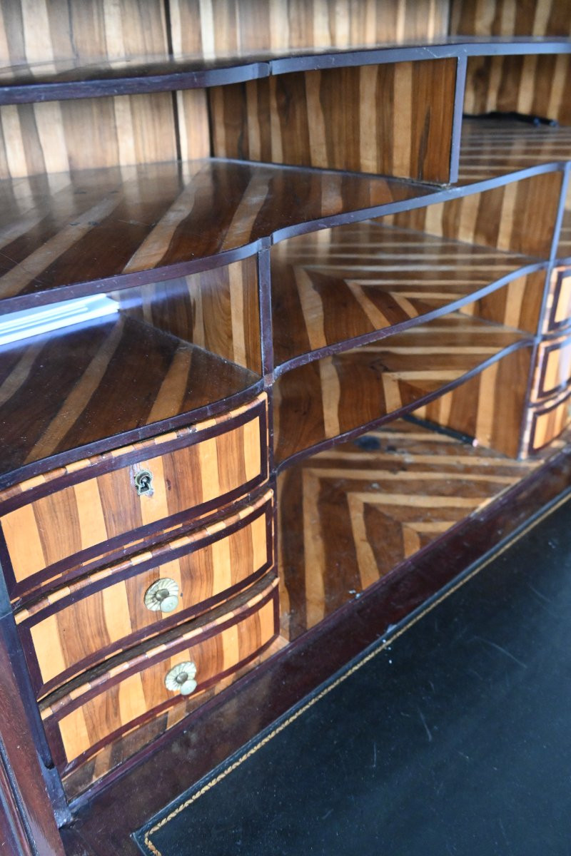 Louis XV Period Mahogany And Zebrawood Writing Desk From The 18th Century-photo-3