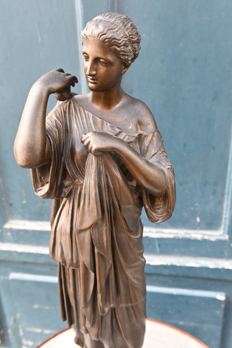 Bronze Diane de Gabies d après Praxitèle , travail XIX-photo-3