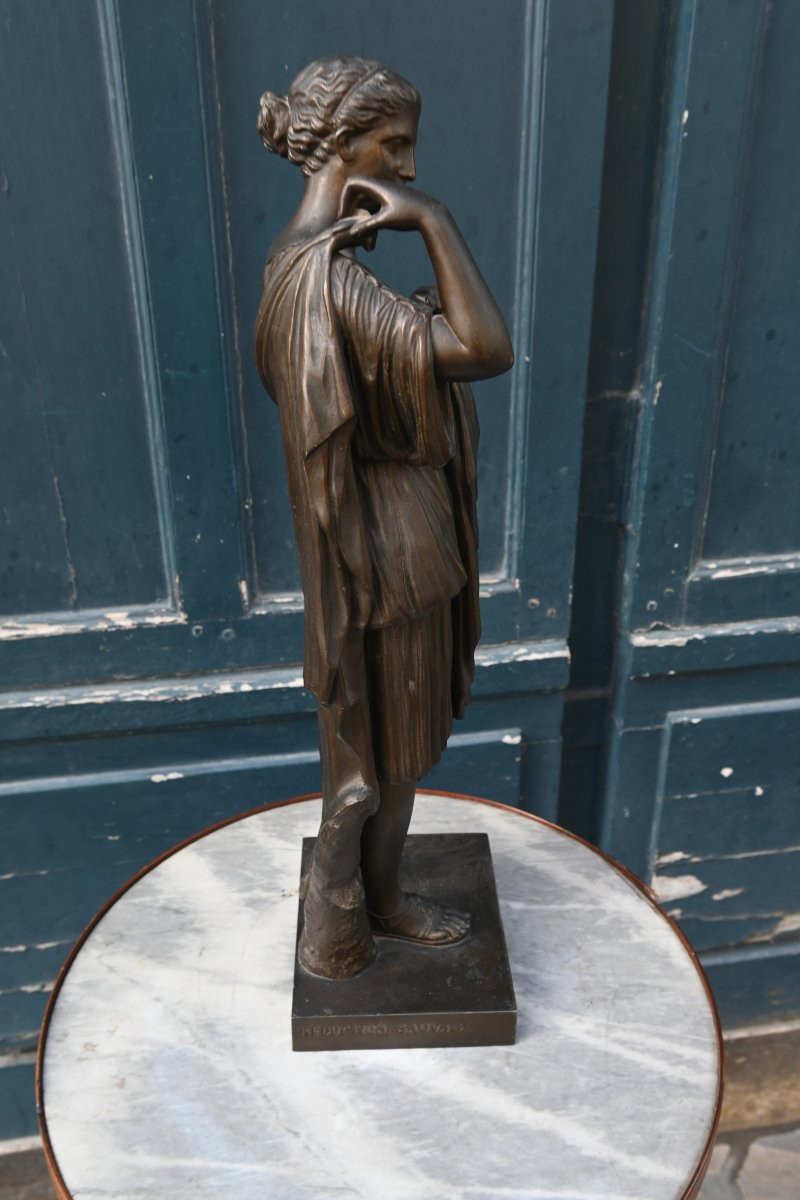 Bronze Diane de Gabies d après Praxitèle , travail XIX-photo-1