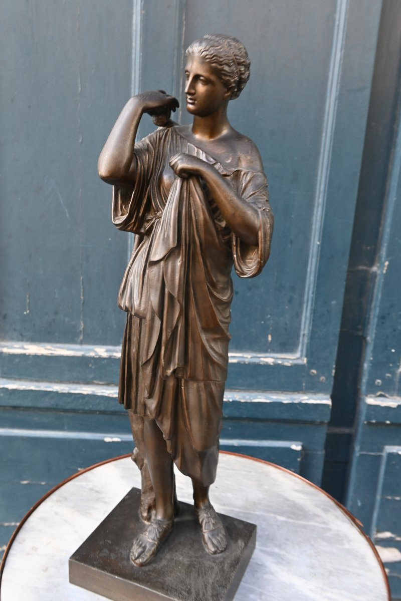 Bronze Diane de Gabies d après Praxitèle , travail XIX-photo-7