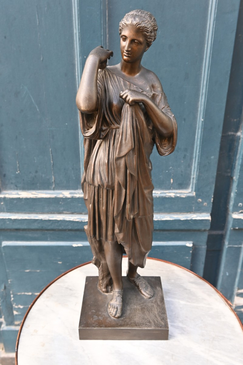 Bronze Diane de Gabies d après Praxitèle , travail XIX