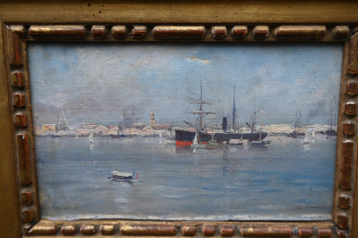 La Havane , rare représentation de la ville , huile sur carton-photo-3