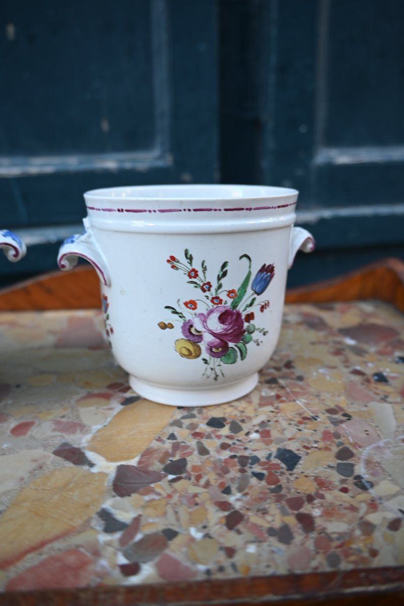 Pair Of Small 19th-century Earthenware Cachepots-photo-3