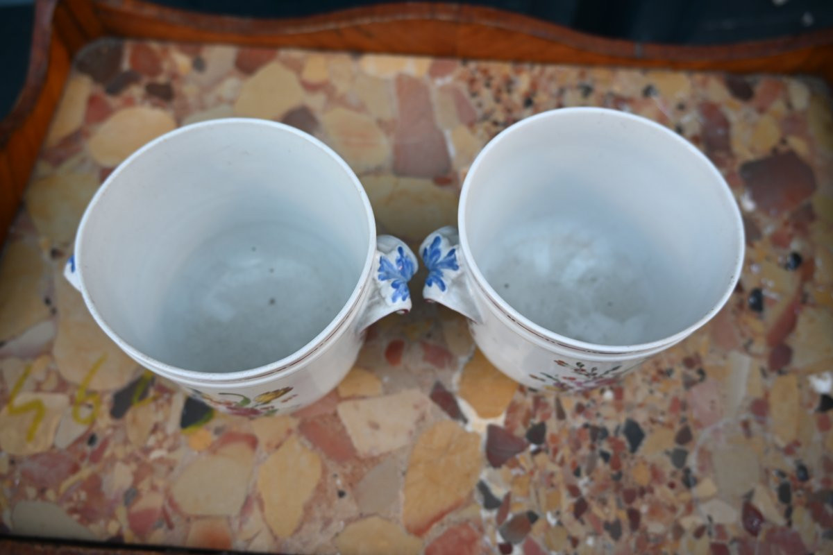 Pair Of Small 19th-century Earthenware Cachepots-photo-4