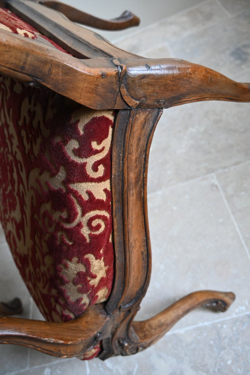 Paire de  beaux fauteuils à chassis estampille de L Cresson  d époque XVIII-photo-5